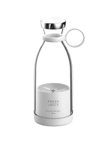 White carafe with 'Fresh Juice' text on a white background